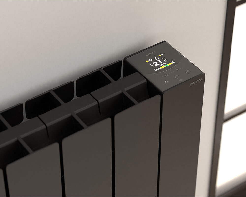 Rointe Belize - BRIB1200RAD3 Wi-Fi Electric Radiator, Black, 1200W, 8 Elements -Mycabin.ie