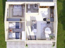 Residential Barn Style Two Bedroom H Log Cabin -Mycabin.ie